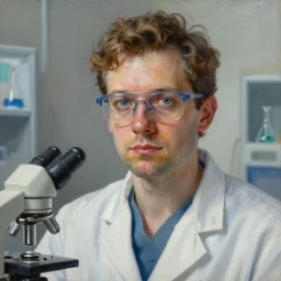 highly detailed intricate masterpiece portrait painting of a scientist, trending on artstation.