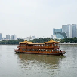 guangzhou boat river trip, wide shot