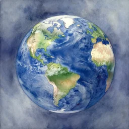 paint brush strokes, abstract watercolor painting of the earth, cinematic light, american romanticism by greg rutkowski, by leonid afremov