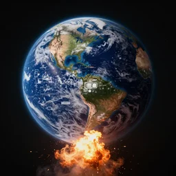 rorschach test of planet earth blowing up, photography, 8 k, highly detailed, ultra realistic, path traced