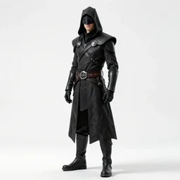 masked dark elf assassin, studio photography, full body, standing, isolated on a pure white background, centered, whole figure in frame, sharp focus, studio lighting
