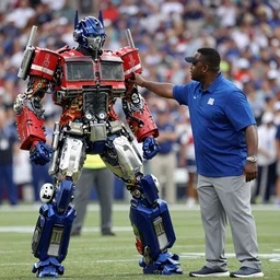 Deion Sanders as Optimus Prime as a football coach