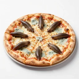 slugs on a moldy pizza