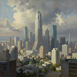 a city, 22nd century painting