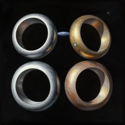 large rings in space, seen from above, painted by greg rutkowski