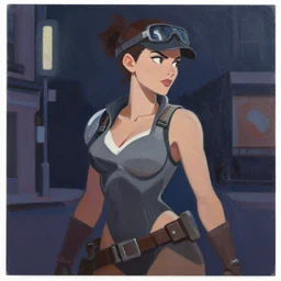 greg manchess portrait painting of a sexy spy girl as an overwatch character, medium shot, asymmetrical, profile picture, organic painting, night time, matte painting, bold shapes, hard edges, street art, trending on artstation, by huang guangjian and gil elvgren and sachin teng