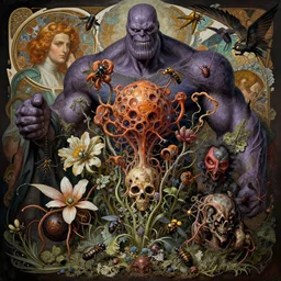 the platonic ideal of flowers, irukandji syndrome, insects and lichen cletus kasady ultimate carnage thanos dementor wild hunt doctor manhattan chtulu nazgul mandelbulb davinci, d & d, fantasy, ego death, detailed, intricate, hyperrealism, intense, scary, decay, art by artgerm and greg rutkowski and alphonse mucha and giuseppe arcimboldo