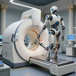 futuristic robotic neoclassical cybernetic symbiosis thick bifurcated robotic cnc surgical hybrid mri 3 d printer machine making a biolab, sci - fi, highly detailed, wide range pantone colors, artstation, concept art, unreal render, sharp focus, illustration, art by greg rutkowski and artgerm and alphonse mucha,