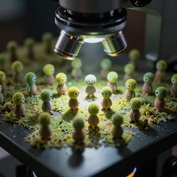 colony of microscopic juggalos discovered, photograph taken through a microscope