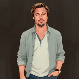 brad pitt illustrated by stephen bliss