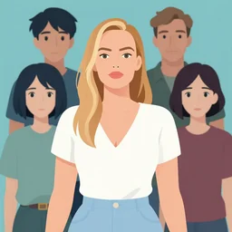 margot robbie, clean cel shaded vector art. shutterstock. behance hd by lois van baarle, artgerm, helen huang, by makoto shinkai and ilya kuvshinov, rossdraws, illustration.