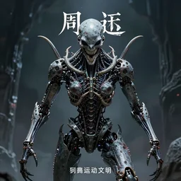 exquisite imaginative creature beast from chinese mythology, nanotech demonic monster horror, frontal symmetry, sharp, ghost in the shell, slender and densely arranged teeth, rna bioweapon, poster art, movie art, elegant, by lucusfilm, weta studio and james jean, 8 k, denoised