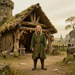 an elf in a tavern that looks like it's from lord of the rings and bazaar by ralph mcquarrie, ultrawide angle, f 1 6, golden ratio, f 3 2, well composed, cohesive
