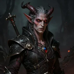 a detailed portrait of a tiefling, pathfinder portrait, demonic, demon, horrot art, dndart, deviantart fantasy portrait, 4 k, hires, grimdark, dark fantasy, beautifully detailed, art by greg rutkowski and alphonse mucha