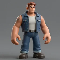 detailed 3d render of Ben from full throttle video game