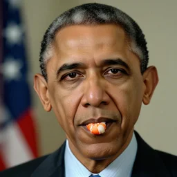 obama with shrimp tails in nose portrait nikon film photo 8 5 mm