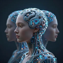 humanity trapped in the neuromorphic metaverse blending minds with machines, hyperdetailed, anamorphic, illusions, extremely high quality