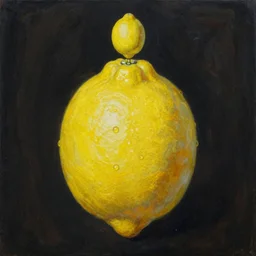 Alex Grey painting of a lemon god