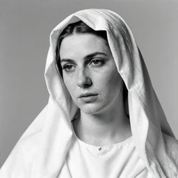 The virgin Mary. Close-up studio portrait by Robert Mapplethorpe. Tri-x.
