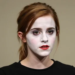 closeup of Emma Watson as a mime, 4k, DSLR photo