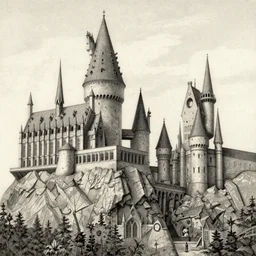 1 6 th century sketch of hogwarts castle