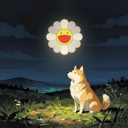 a dog, takashi murakami art style