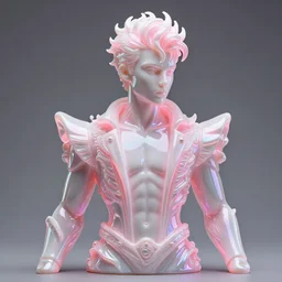 hyper detailed ultra sharp photo of baroque and bladerunner neon crystalline sculpture of seductive ceramic albino glass prince zayn malik dotado pink iridescent humanoid deity wearing blue hooded metallic tuxedo holding an glass skull in a onyx dungeon, reclining, glowing magenta face, crown of white diamonds, cinematic lighting, photorealistic, octane render 8 k depth of field 3 d