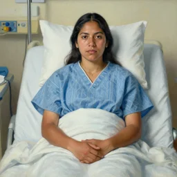 a beautiful mexican american woman recovering from a stay in hospital, 4 k, very detailed, peter doig and hopper