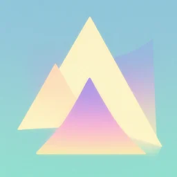 triangles. retro art by jean giraud. gradient. pastel colors