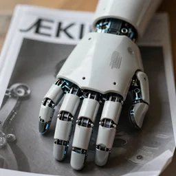 macro shot of a futuristic robotic hand, 8 k render, natural light, sharp, detailed face, magazine