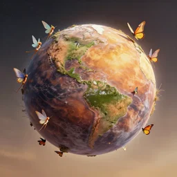 Beautiful world, with Fairies, elves, butterflies, on planet mars. hyperrealism, award winning artwork, realistic hair, artstation trend, high quality print, fine art with subtle redshift rendering,