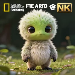 a cute fluffy alien, hyper realistic, realistic lighting, wildlife photographer of the year, bold colors, national geographic, hd, wide angle, 8 k