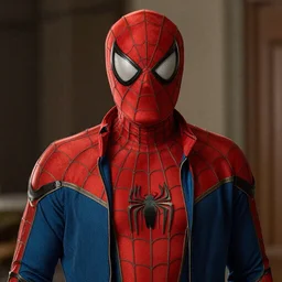 film still of Jimmy Savile as Spiderman without mask in Spiderman, 4k