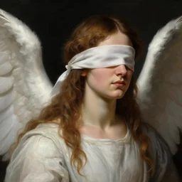 an angel wearing a blindfold, realistic renaissance portrait, highly detailed, digital painting, artstation, concept art, smooth, sharp focus, illustration, cinematic lighting, art by artgerm and greg rutkowski and alphonse mucha and boris vallejo and frank frazetta