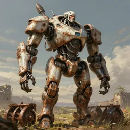 a concept art illustration, a man large mechanical rusty farming exoskeleton, style by dylan cole and feng zhu and wlop, unreal engine, trending in artstation, octane render, ultra sharp, ultra detail
