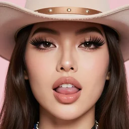 comme des garcons campaign featuring jar jar binks as a female cowgirl, long eyeslashes, huge juicy lips, big seductive eyes, unprocessed colors, # nofilter, realistic vfx simulation