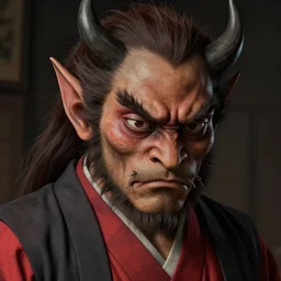 a portrait of a drunk japanese devil animal illustrated by miyazaki by karol bak, james jean, tom bagshaw, rococo, sharp focus, trending on artstation, cinematic lighting, hyper realism, octane render, 8 k, hyper detailed, vivid, ultra detailed, highly detailed