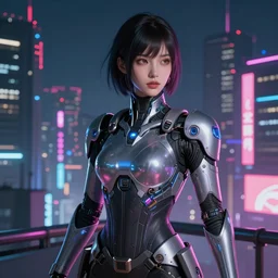 portrait futuristic female cyber warrior, on cyberpunk neon light tokyo rooftop, ssci - fi and fantasy, intricate and very beautiful, concept art, smooth, illustration, art by rossdraws and taekwon kim / a - rang, luxearte and liya nikorov and rongzhen luo