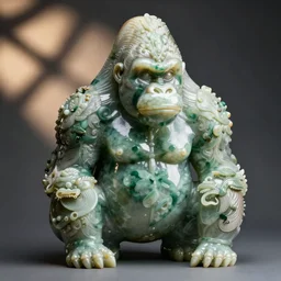 gorilla ornate jade sculpture