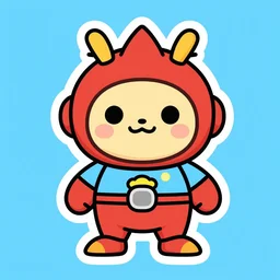 cute miss mascot la © viator la © viator gyarados super hero sticker art, cronobreaker, beeple game icon