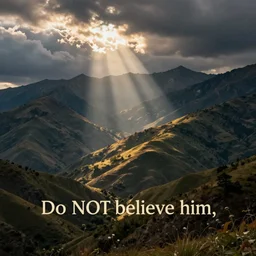 Do NOT believe him.