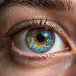 eye macro closeup vibrant photography, photorealism, digital art
