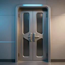 a 1 9 8 0's sci - fi art - deco double door by alien 1 9 7 9 highly detailed, sharp focus, cinematic lighting, octane render, simple, very coherent. cinematic, hyper realism, high detail, octane render, 8 k
