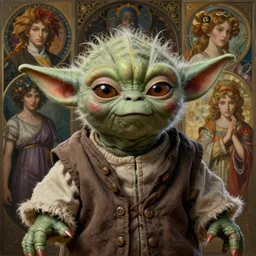 portrait painting of an master yoda going super saiyan, ultra realistic, concept art, intricate details, eerie, highly detailed, photorealistic, octane render, 8 k, unreal engine. art by artgerm and greg rutkowski and charlie bowater and magali villeneuve and alphonse mucha