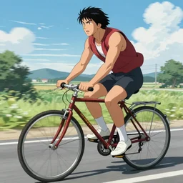 Heihachi Mishima riding a bike