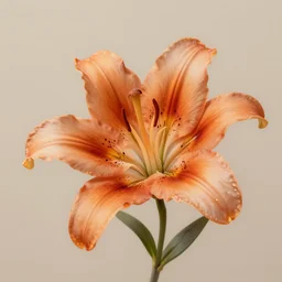 single flower, st joseph lily, warm colors, intricate detail, painted look, golden ratio, ethereal, infini - d - render,