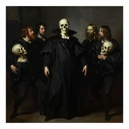 portrait of death king wearing a black robe, by jacques - louis david, mattias adolfsson, moebius, dan mumford, trending on artstation, featured on pixiv, masterpiece, oil on canvas, cinematic composition, dynamic beautiful lighting,