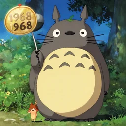 My neighbour totoro birthday 1968, colored, award winning photo, very famous photo