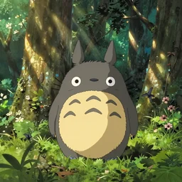 still from ponyo by ghibli studio, sunny forest lanscape