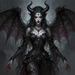 hyper detailed ultra sharp malicious succubus, ominous gothic aesthetic, haunting, masterpiece, elegant, ornate, intricate, digital painting, concept art, smooth, sharp focus, illustration, art by melissa houpert and dan mumford, alexey egorov, felix englund, trending on artstation 8 k